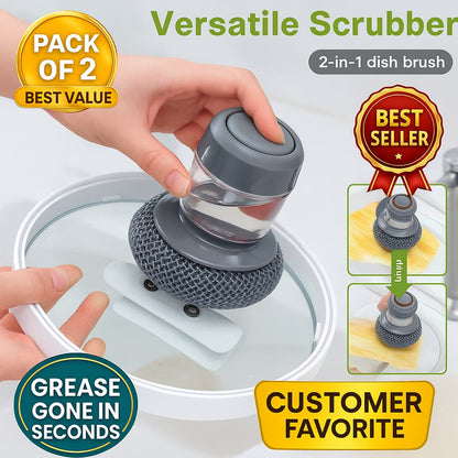 Kitchen Soap Dispensing Palm Brush (Pack of 2)