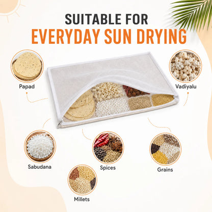 Papad Drying Cloth with Net & Zip