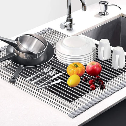 (🔥Last Day Promotion- SAVE 48% OFF) Portable Stainless Steel Rolling Rack