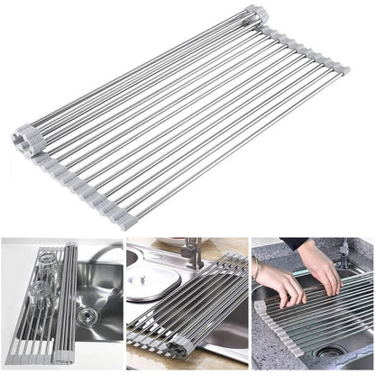 (🔥Last Day Promotion- SAVE 48% OFF) Portable Stainless Steel Rolling Rack
