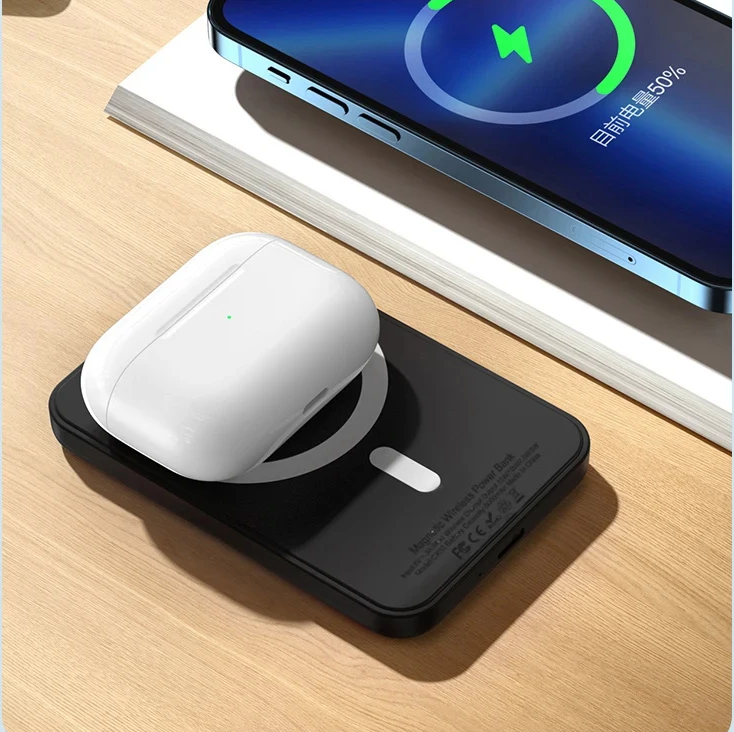 Power Bank for MagSafe/Qi Wireless Charging, Magnetic Battery Pack, Portable External Auxiliary Battery for iPhone 12/13/14/15/16 Pro Mini Plus Max