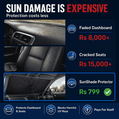 Foldable umbrella-style car windshield sun shade – image 3 of 8