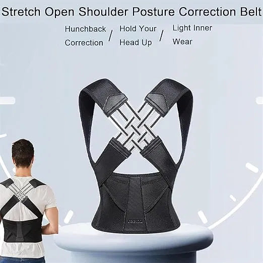 PosturePerfect™ - Unisex Back & Shoulder Support Belt for Home & Office