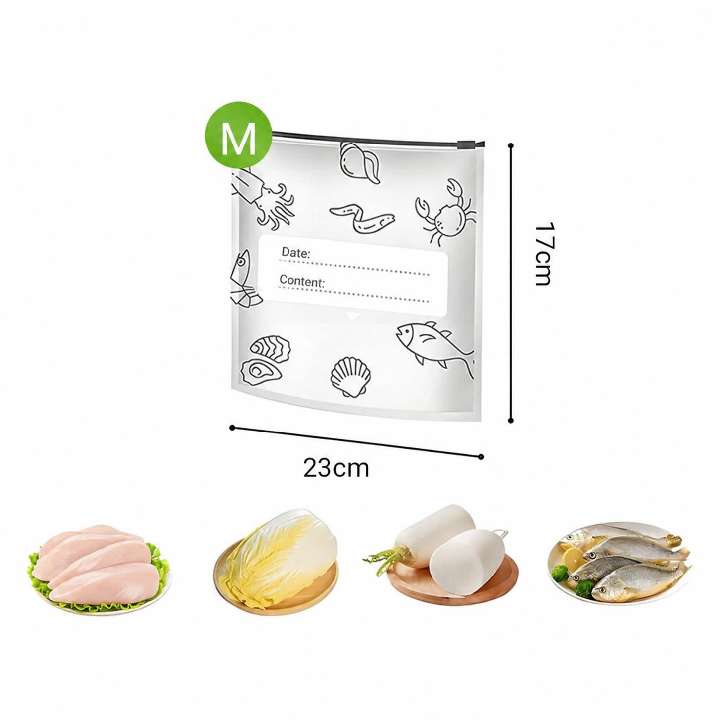 Reusable Foil Zip Lock Vacuum Food Storage Bag (Pack of 30)