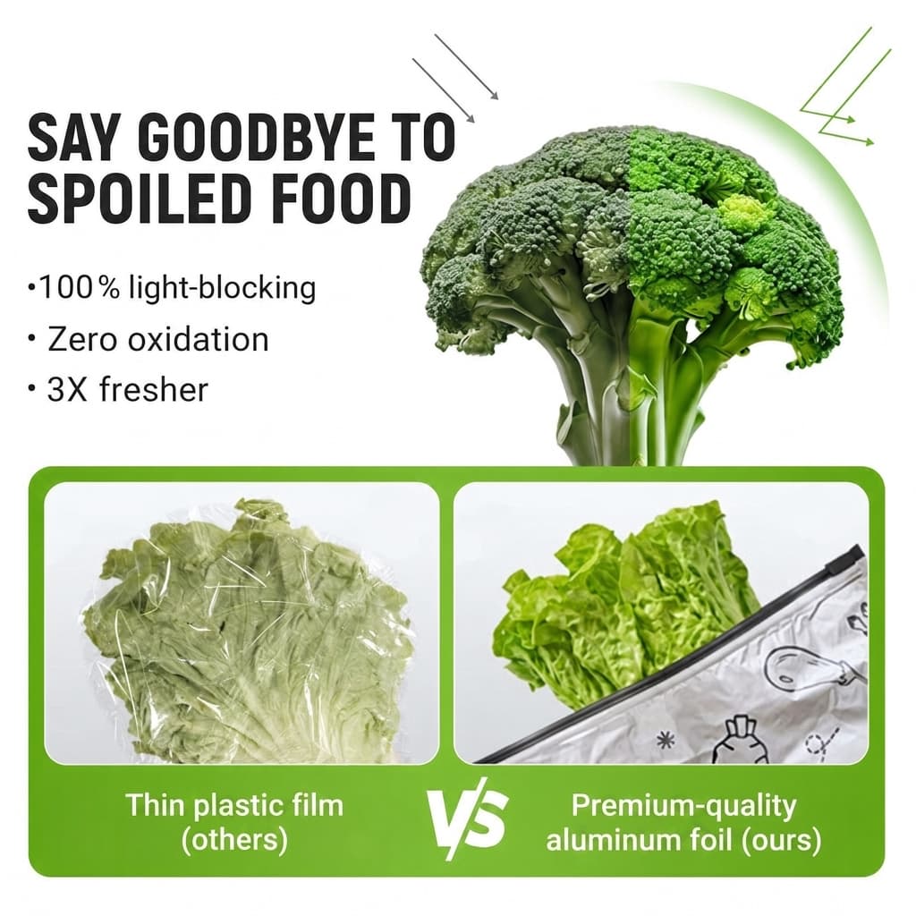 Reusable Foil Zip Lock Vacuum Food Storage Bag (Pack of 30)