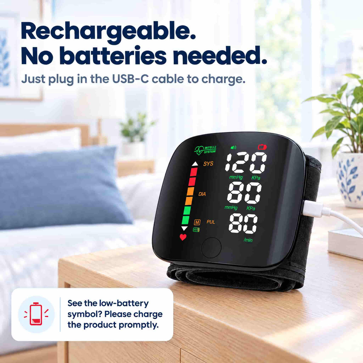 Wrist Blood Pressure Monitor with Voice Guidance – Track BP & Heart Rate at Home
