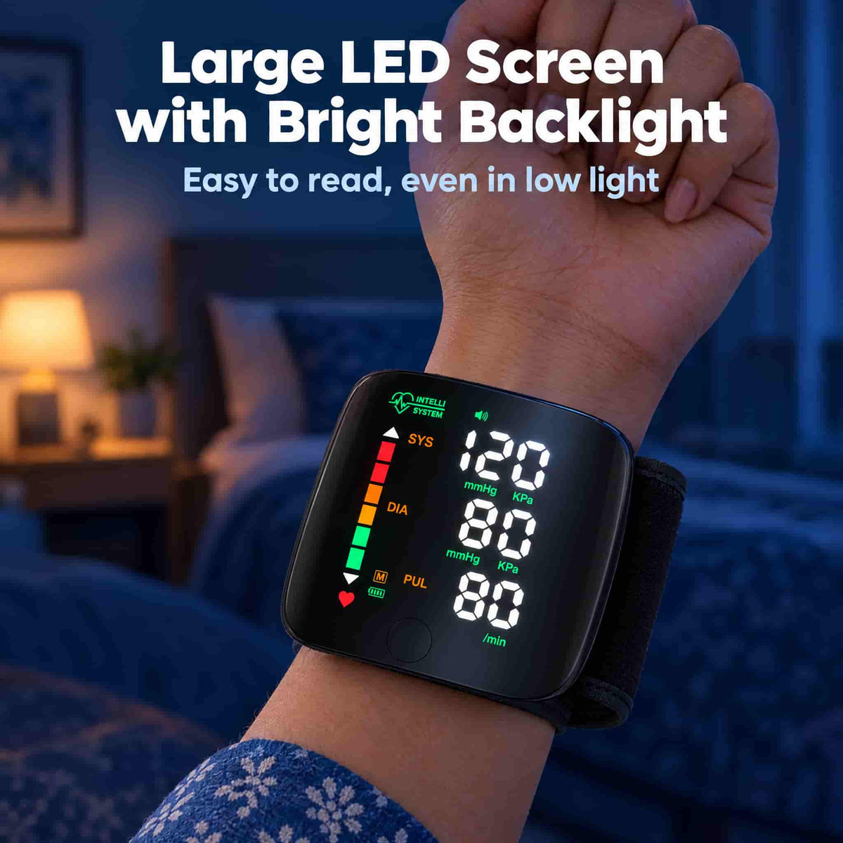 Wrist Blood Pressure Monitor with Voice Guidance – Track BP & Heart Rate at Home