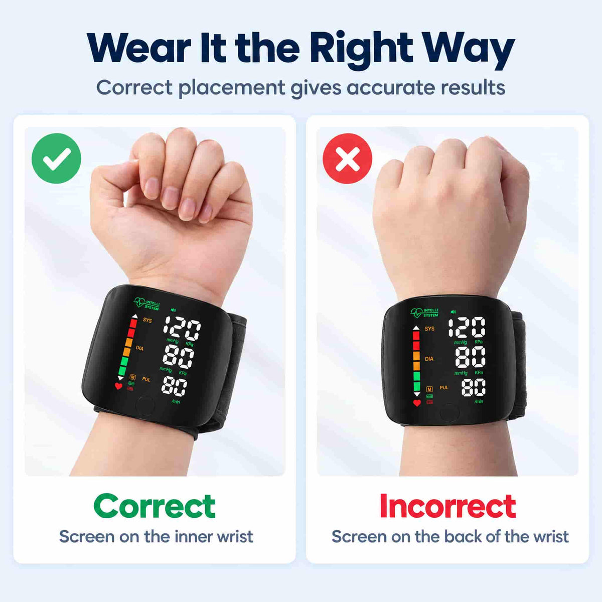 Wrist Blood Pressure Monitor with Voice Guidance – Track BP & Heart Rate at Home