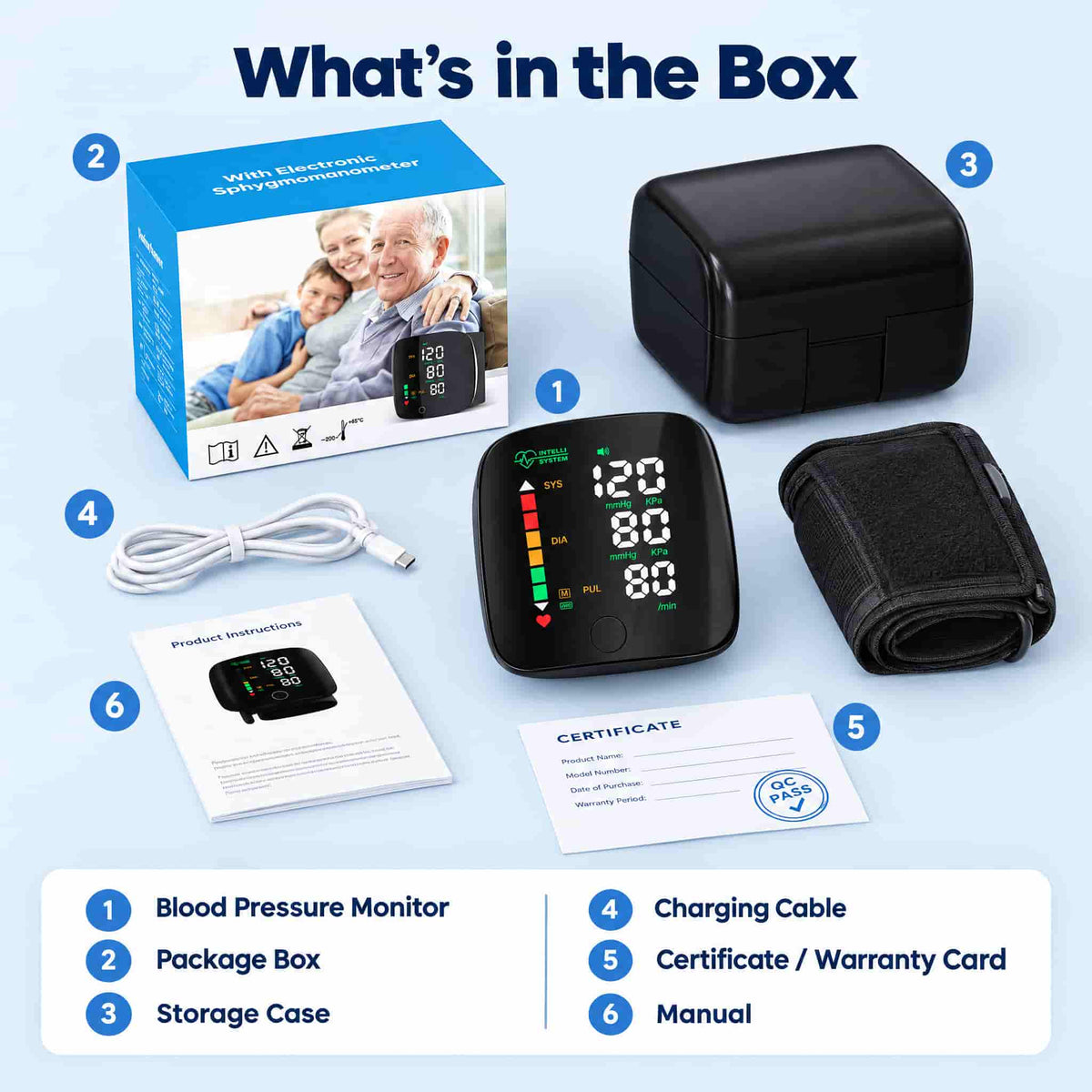 Wrist Blood Pressure Monitor with Voice Guidance – Track BP & Heart Rate at Home