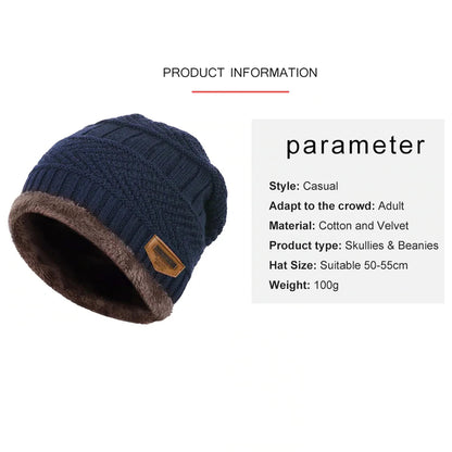 Unisex Winter Knit Beanie Cap Hat Neck Warmer Scarf