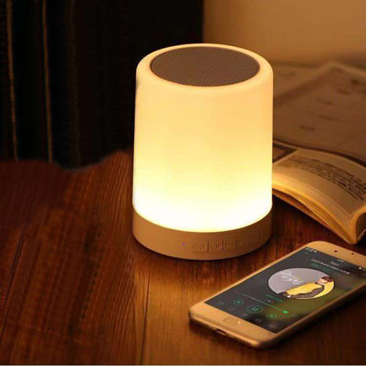 Night Light Bluetooth Speaker, Touch Control Bedside Lamp Portable Table Lamp Color LED Outdoor Speaker Light Music Player