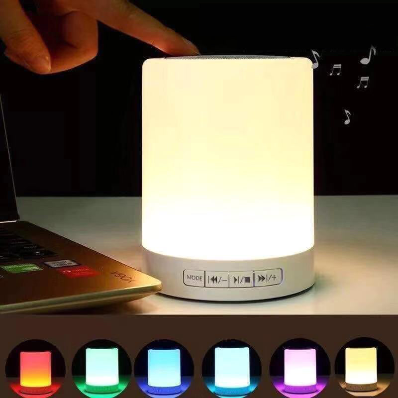 Night Light Bluetooth Speaker, Touch Control Bedside Lamp Portable Table Lamp Color LED Outdoor Speaker Light Music Player