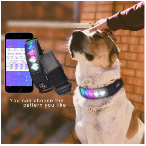 Programmable Scrolling LED Pet Collar For Night Safety