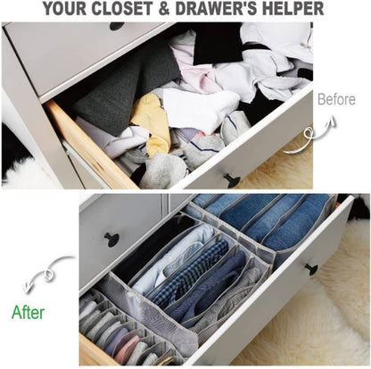 Buy 3 Get 1 Free 7 Slot Soft Plastic Wardrobe/Cupboard Clothes Organizer