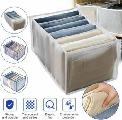 Buy 3 Get 1 Free 7 Slot Soft Plastic Wardrobe/Cupboard Clothes Organizer