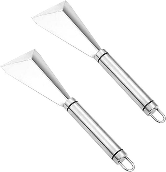 Fruit Carving Tool V-Shape Channel Knife,Fruit Carving Knife Stainless Steel Triangular Blade Carving Cutter Fruit Scooper Kitchen Tools for Vegetables Fruits  Carving Tools (Pack of 2)