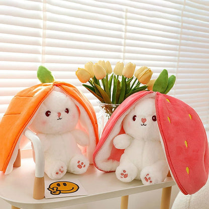 🍓🍓Strawberry Bunny Transformed into Little Rabbit🎀 Fruit Doll Plush Toy🐰🐰