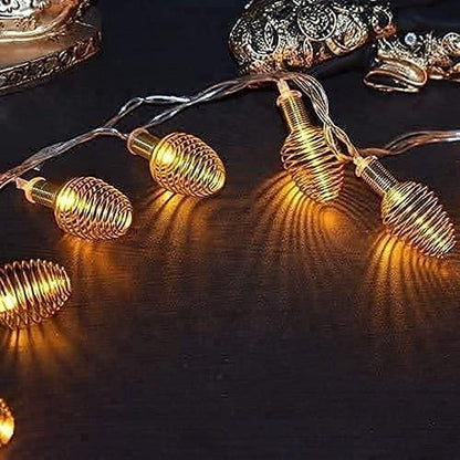 14 Fantastic Spring Ball Copper Wire Yellow 10 Feet Length Decorative Diwali String Lighting
