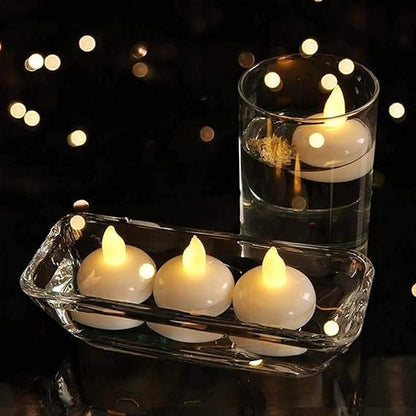 10 Water Sensor Floating Tealight  Battery Operated Waterproof LED Flame less Flickering Lights Candles