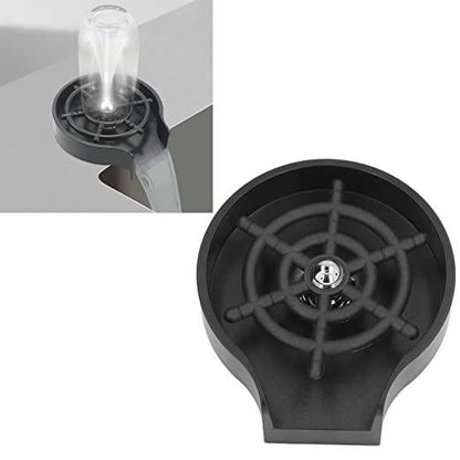 Cup Washer-Metal Faucet Glass Washer Cleanfree Black Easy Clean for Household Bars