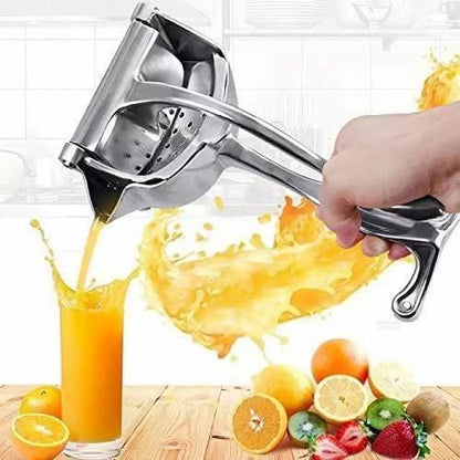 Hand Press Juicer Machine Aluminium Manual Fruit Squeezer Orange Juicer Heavy Duty Multipurpose Manual Juicer Machine for Fruits, Ergonomic Handle Design (Aluminium) (Aluminium)