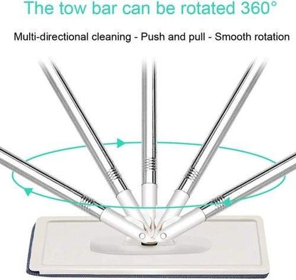 Scratch A net Mop with Bucket and 2 Mop Pads and Squeeze Dry Flat Mop