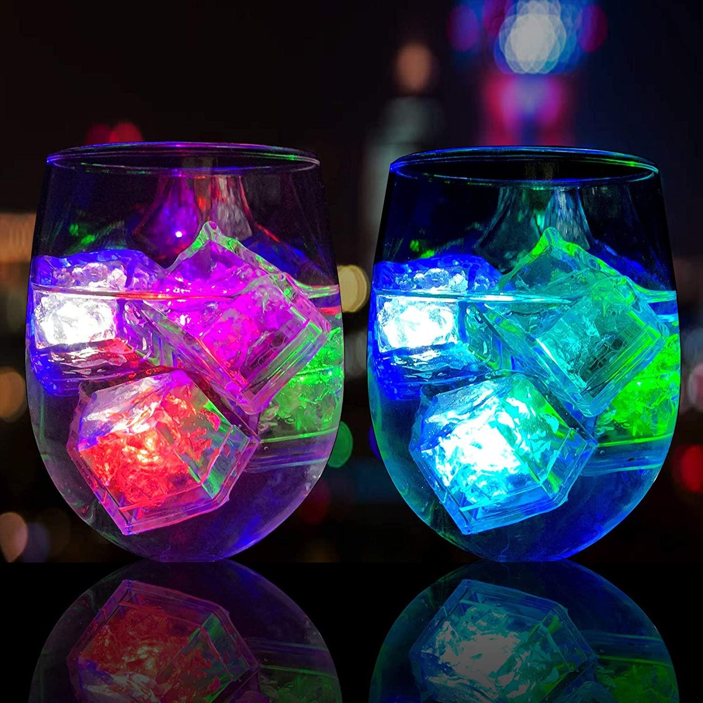 Liquid Sensor Water Polychrome Flash Ice LED Cubes for Party LED Light Pack of 2