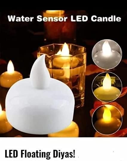 10 Water Sensor Floating Tealight  Battery Operated Waterproof LED Flame less Flickering Lights Candles