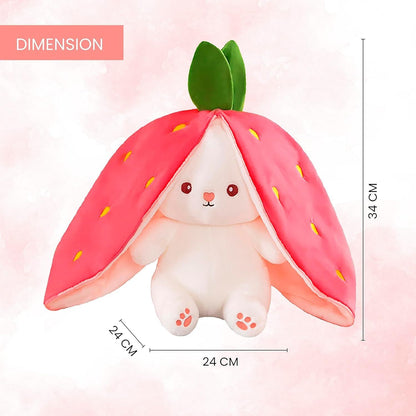 🍓🍓Strawberry Bunny Transformed into Little Rabbit🎀 Fruit Doll Plush Toy🐰🐰