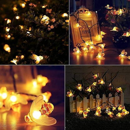 20 Honeybee Warm Battery Operated Strip Fairy LED Lights