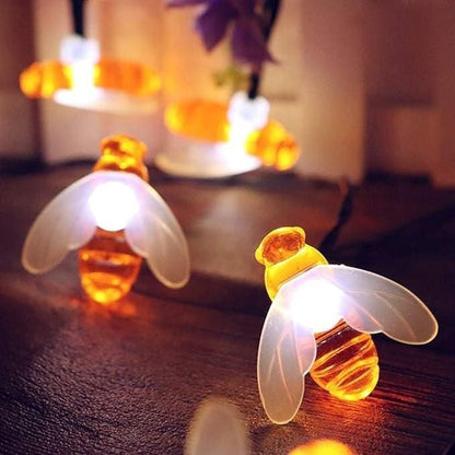 20 Honeybee Warm Battery Operated Strip Fairy LED Lights