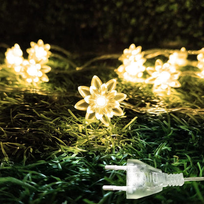 14 LED Lotus Flower Warm White Decorative String Light