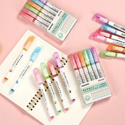 【💖BEST GIFTS FOR KIDS】Dual Tip Pens with 6 Different Curve Shapes Fine Tips