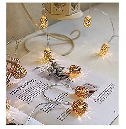 14 Gold Metal Elegant Ball Decoration Fairy String Lights