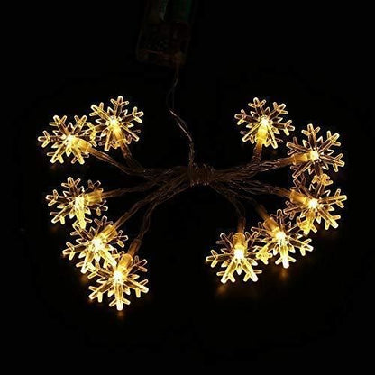 14 LED 3M Christmas Snowflake Light Battery Powered Waterproof Garden Fairy Lights for Christmas Festival Home Party Decorations