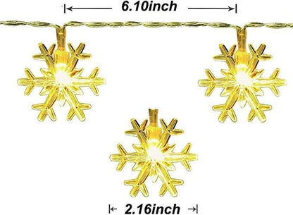 14 LED 3M Christmas Snowflake Light Battery Powered Waterproof Garden Fairy Lights for Christmas Festival Home Party Decorations