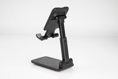 Adjustable Tabletop Cell Phone Stand, Foldable Portable Phone Stand Phone Holder for Desk, Desktop Tablet Stand Compatible with Mobile Phone/iPad/Tablet (Black)
