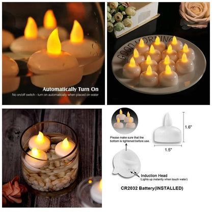 12/24 Battery Operated LED Candle Diya Decorative Lights