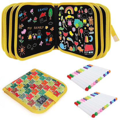 Erasable Doodling Book (12 Colored Pens Included)