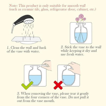 Reusable & Removable Magic Silicone Vase Sticker, for Home & Office Decoration