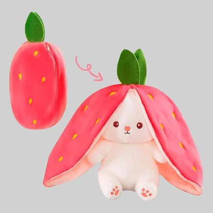 🍓🍓Strawberry Bunny Transformed into Little Rabbit🎀 Fruit Doll Plush Toy🐰🐰