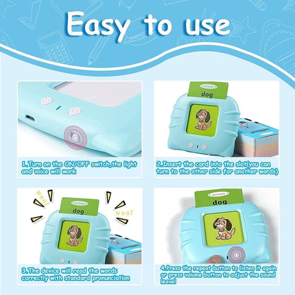 Talking English Words Flash Cards Reading Early Talking Flashcards Toy for Kids - 112 pcs Card. (Multi Color-1 to 6 Year)