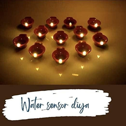 6/12/18/24 LED Light Water Sensor Diyas For Ambient Lights