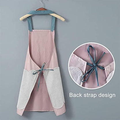 (🔥HOT SALE NOW - 41% OFF) Hand-Wiping Waterproof Kitchen Apron with Big Front Pocket (pack of 2)