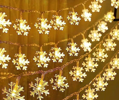 14 LED 3M Christmas Snowflake Light Battery Powered Waterproof Garden Fairy Lights for Christmas Festival Home Party Decorations