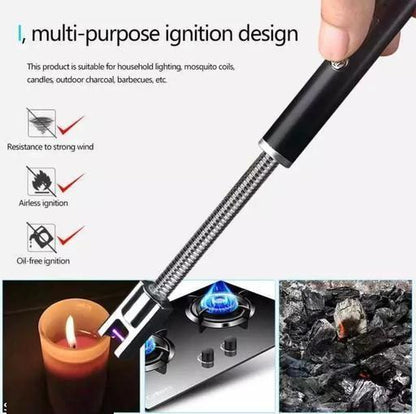 Electronic Long Matches For Candles Refillable Stove Grill Lighter Kitchen Gas Lighter Stick Camping BBQ Arc Lighter