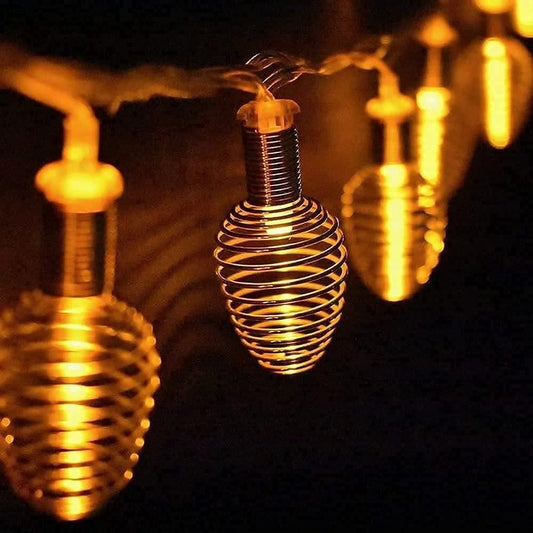 14 Fantastic Spring Ball Copper Wire Yellow 10 Feet Length Decorative Diwali String Lighting