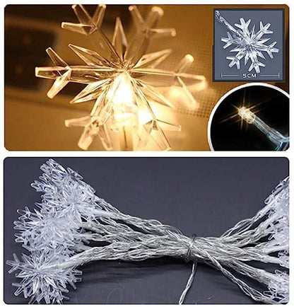 14 LED 3M Christmas Snowflake Light Battery Powered Waterproof Garden Fairy Lights for Christmas Festival Home Party Decorations