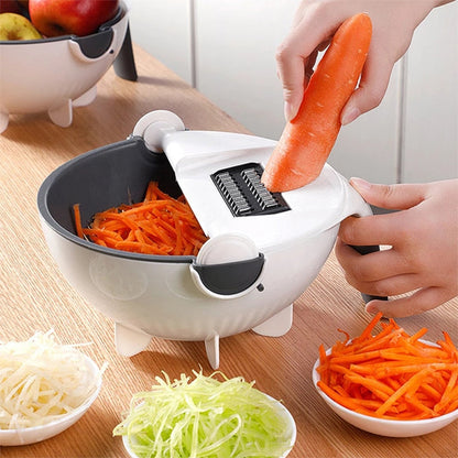 9 in 1 Plastic Multifunction Vegetable Cutter with Drain Basket Vegetable Cutter