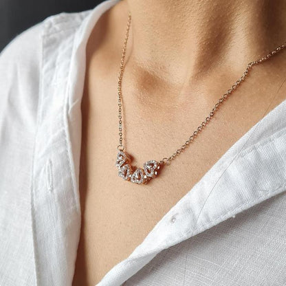 Magnetic Four Heart Necklace - Rose Gold